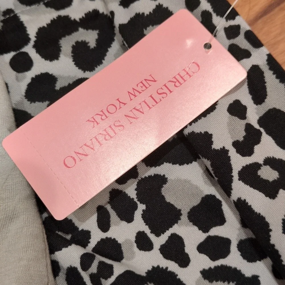 Christian Siriano NWT Gray and Black animal print Pajama sleepwear joggers set - Picture 2 of 8